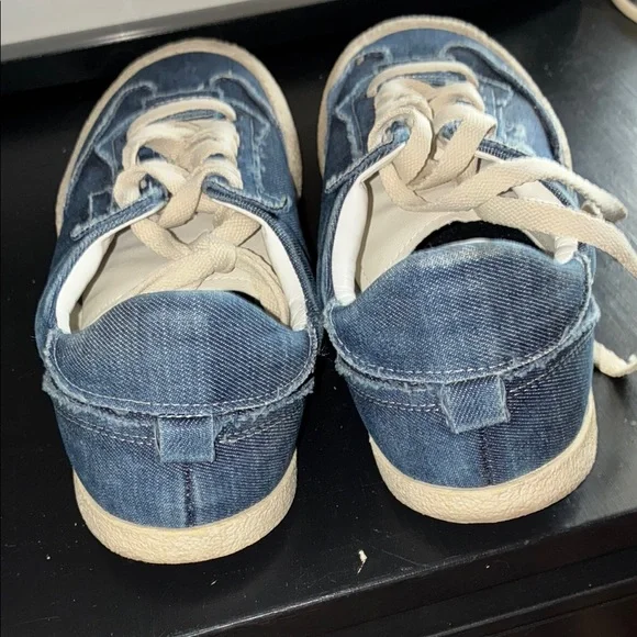 Zara Denim Blue and Cream Casual Sneakers - Picture 7 of 10
